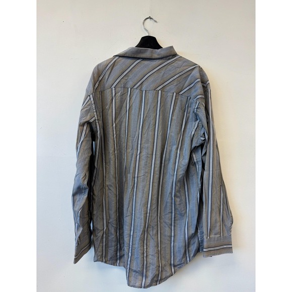 Trailblazer Shirt Mens LT Blue Stripe Western Pearl Snap Cowboy Long Sleeve - Picture 3 of 6